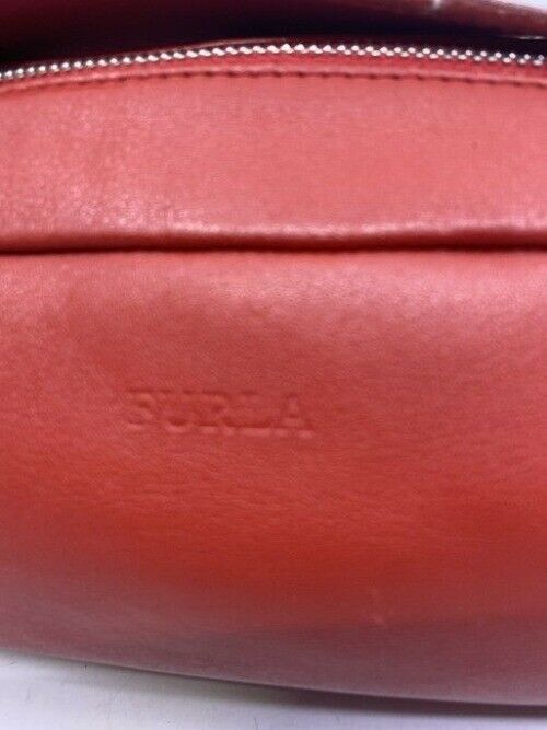 Furla Vintage Tubular Red Leather Shoulder Bag