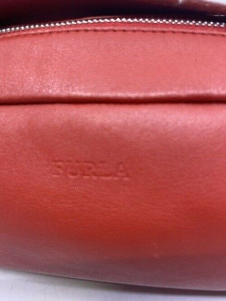 Furla Vintage Tubular Red Leather Shoulder Bag