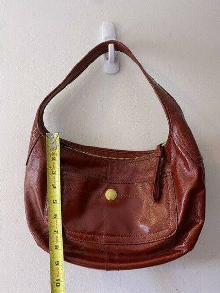 coach red patent leather shoulder bag