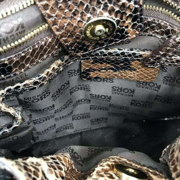 MICHAEL KORS Brown Python Leather Shoulder Bag