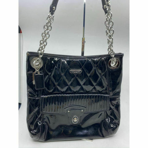 COACH XL Quilted Patent Black Leather Shouder/ Crossbody Bag