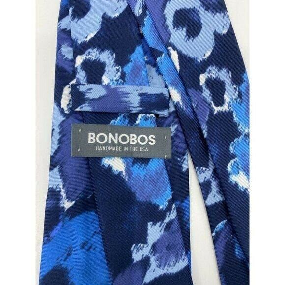 New! BONOBOS Navy Blue White Premium Neck Tie