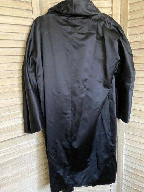donna karan black new collection silk coat runway piece msrp