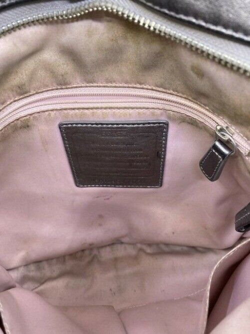 Coach Front Chain Gun Metal Leather Cross Body Bag