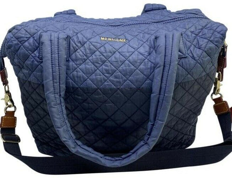 Mz Wallace Sutton Blue Black Fabric Cross Body Bag