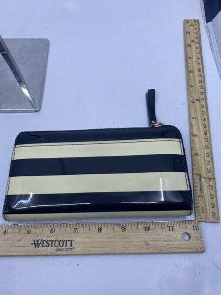 Kate Spade Black White Sailing Striped Large Wallet