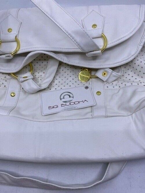 Big Buddha Xxl Super White Faux Leather Cross Body Bag