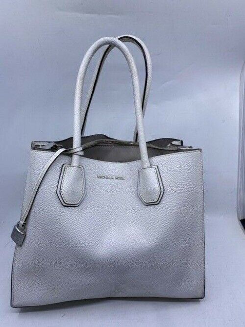 michael kors large white leather shoulder bag