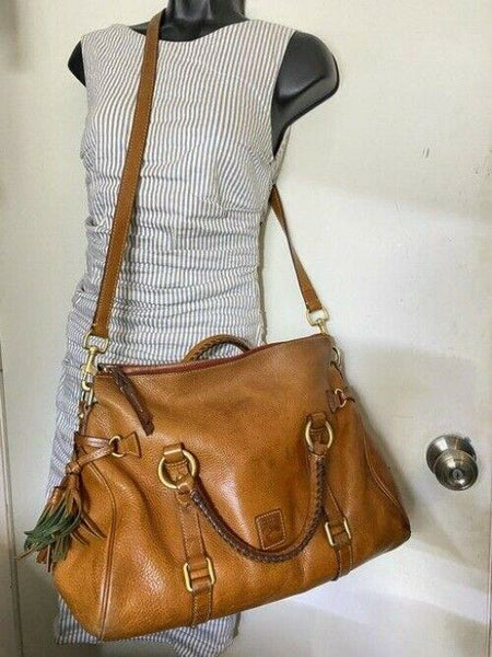Dooney and Bourke w strap tan leather cross body bag