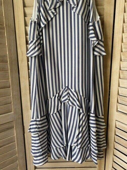 Nicole miller navy white new stripe msrp small short casual dress