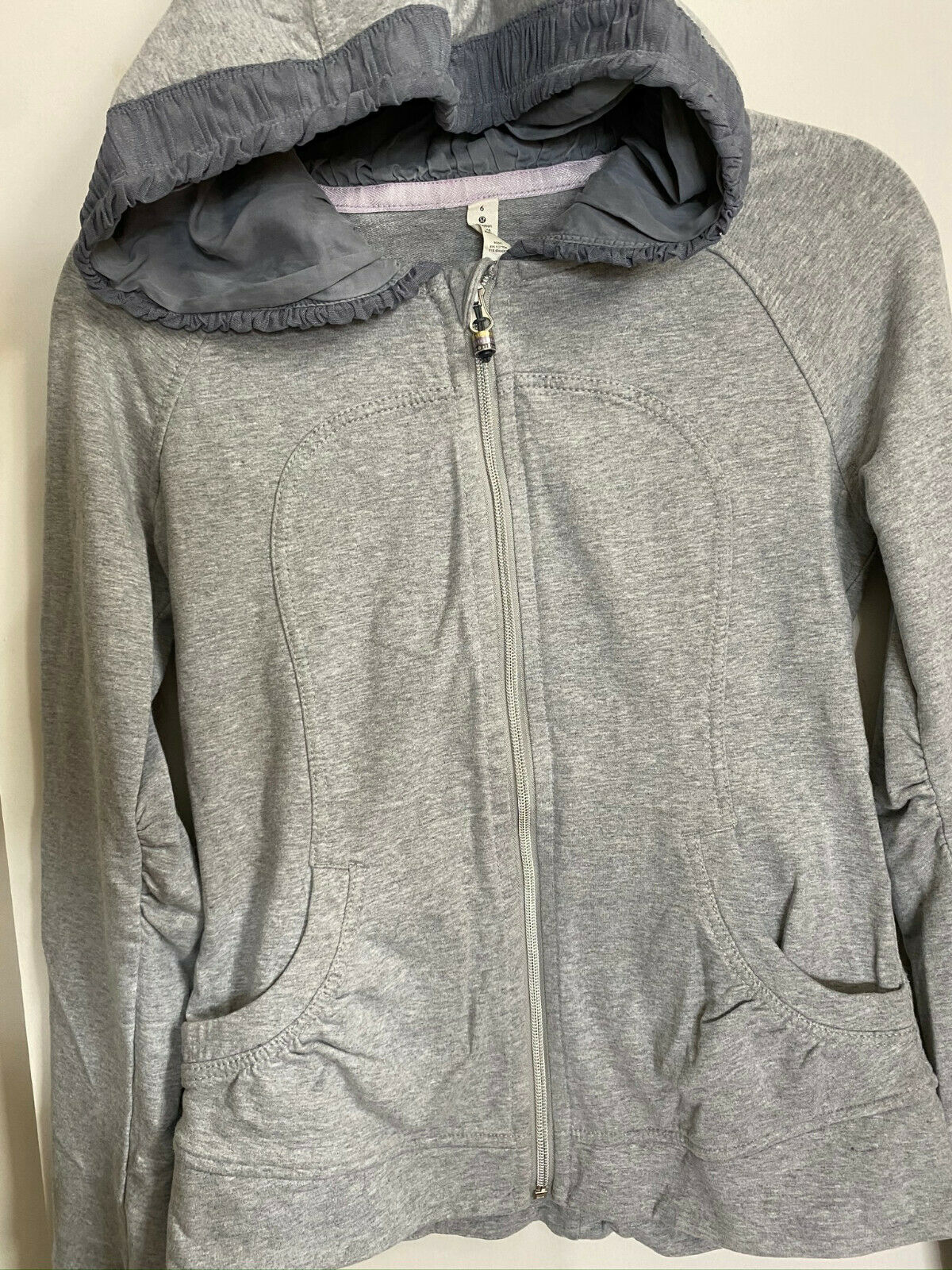 LULULEMON Womens Gray Long Sleeves Stylish Hoodies Size: 6