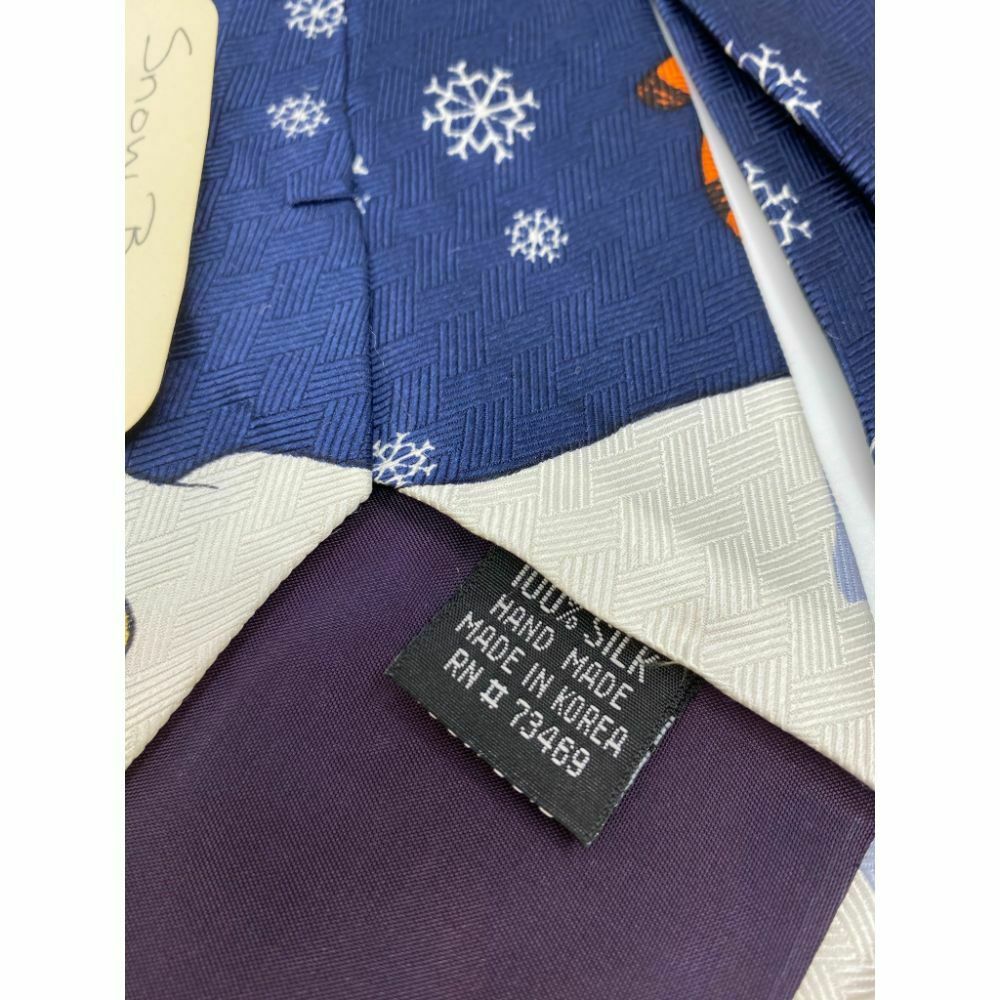 New! Winnie The Pooh Blue White Yellow Christmas Theme Neck Tie Msrp 35