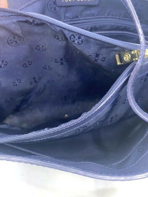 Tory Burch Padded Laptop Zip Black Leather Shoulder Bag
