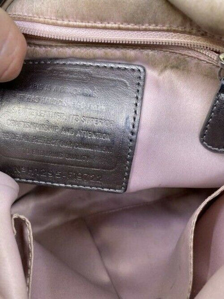 Coach Front Chain Gun Metal Leather Cross Body Bag