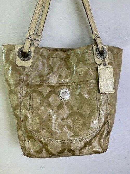 coach large tan fabric tote