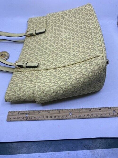 Michael Kors East West New Jet Set Top Zip Tote Buttercup Saffiano Leather Shoul