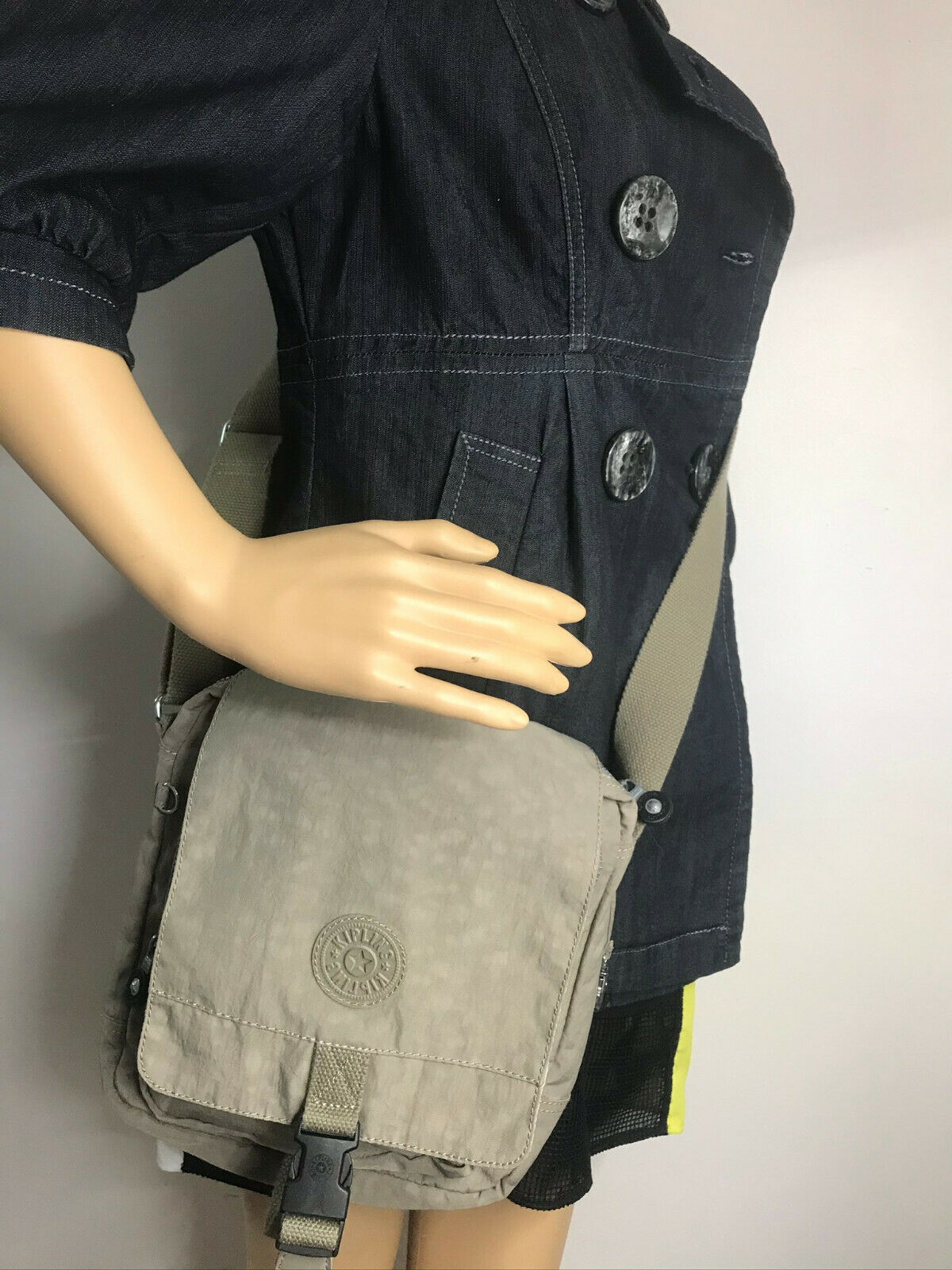 Kipling Light Brown Nylon Medium Size Crossbody Bag