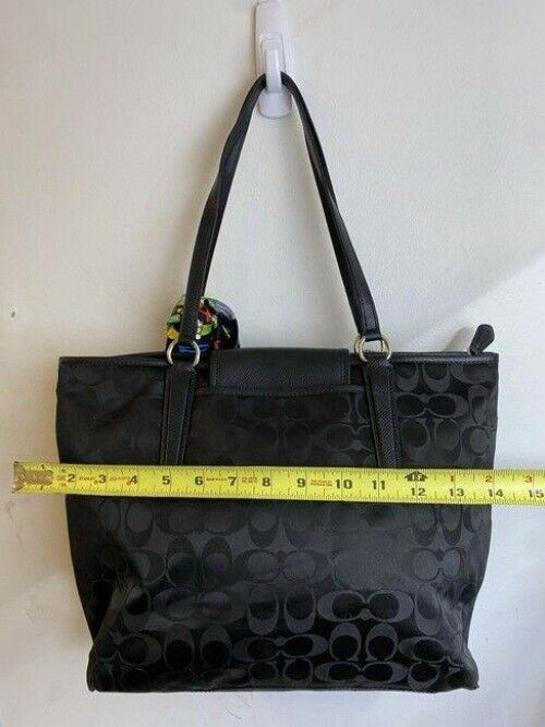 coach bag w w add on sesame street tie accesory black fabric tote