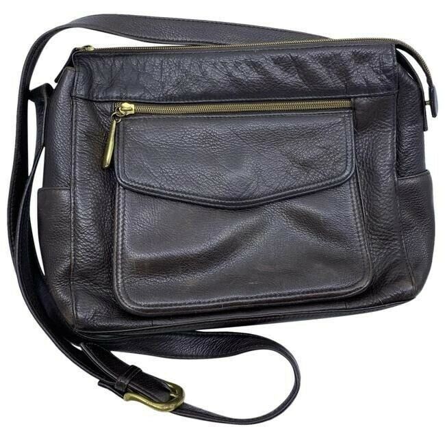 valerie stevens brown leather cross body bag