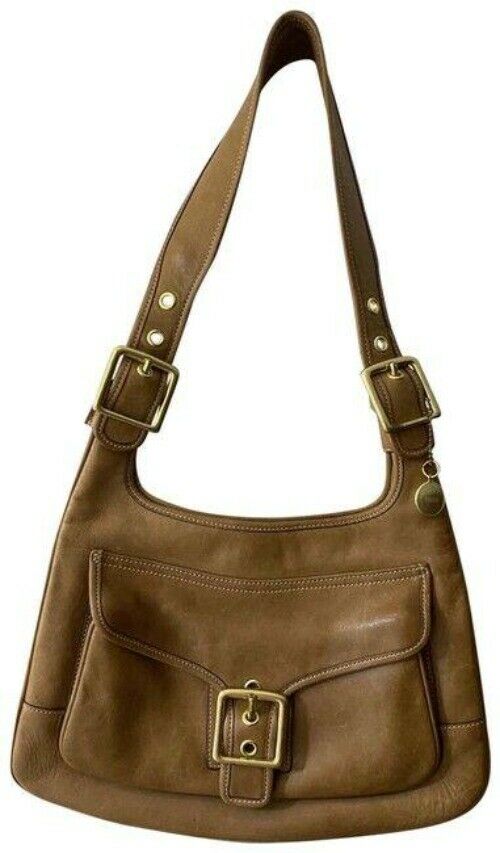 coach tan leather shoulder bag