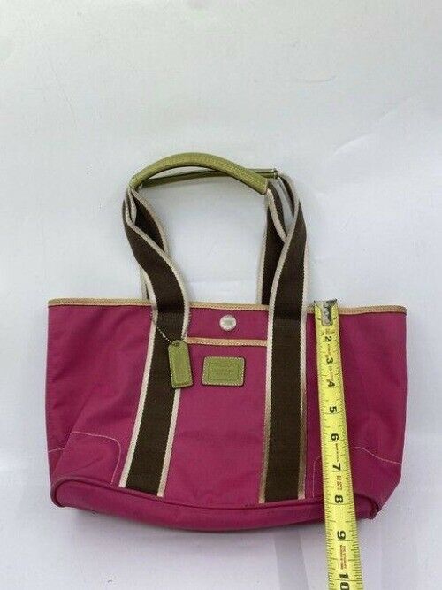 coach large pink nylon shoulder bag