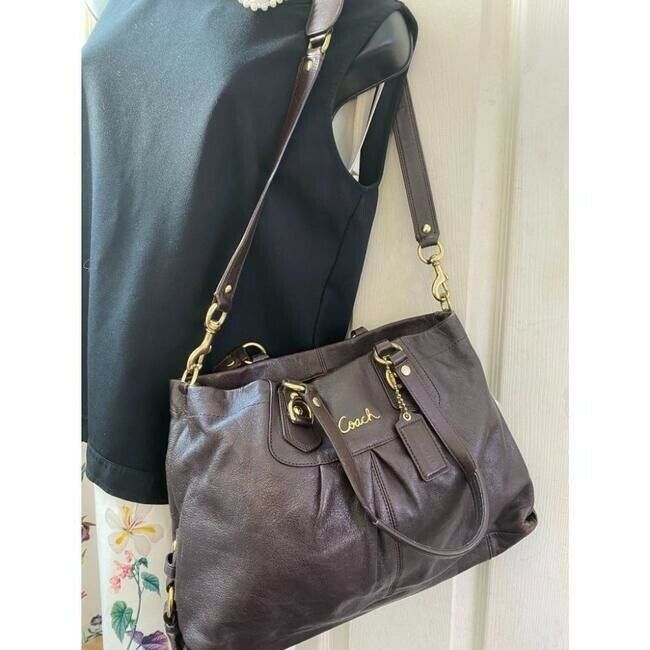 COACH Large Brown Leather Shoulder Bag