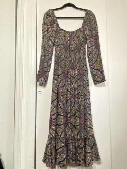 nicole miller multicolor new smocking msrp long formal dress