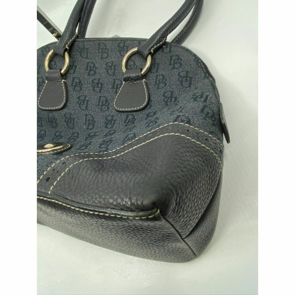 Dooney & Bourke Over Signature Fabric Size M Gray Black Shoulder Bag