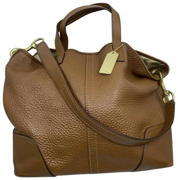 Coach w medium handbag w strap classic caramel brown leather shoulder bag