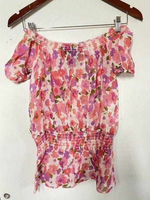 nicole miller pink new off the shoulder msrp