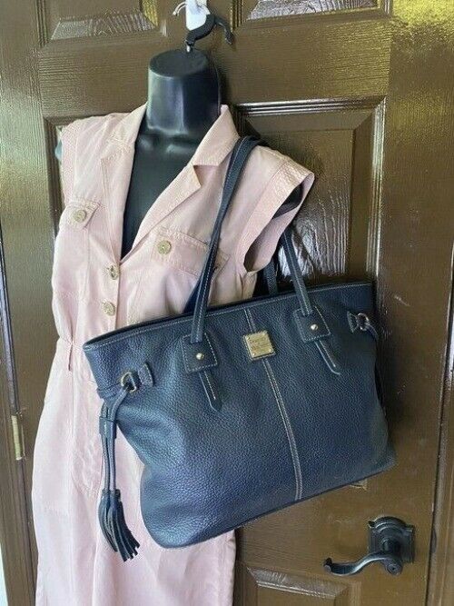 Dooney And Bourke Large Blue Leather Shoulder Bag