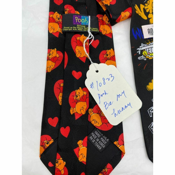 New Lot of 3 Neck tie Disney, Looney Tunes Black Red Yellow Total Msrp 75