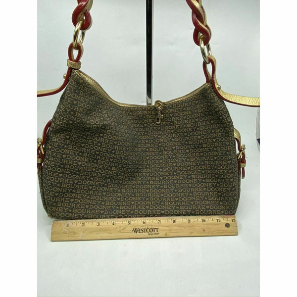 Dooney & Bourke Fabric Shoulder Bag Over Signature Size M Msrp 250