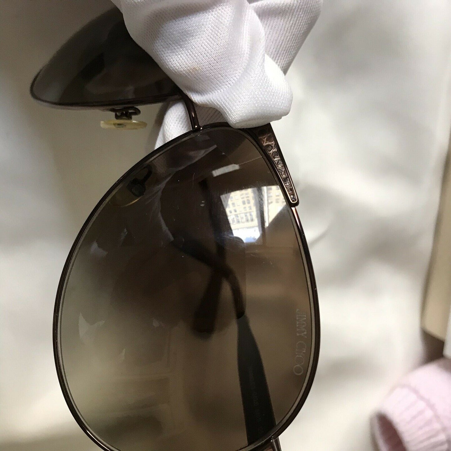 Authentic Jimmy Choo Dominique/S 000/JO Goldtone Sunglasses Made in Italy +Case