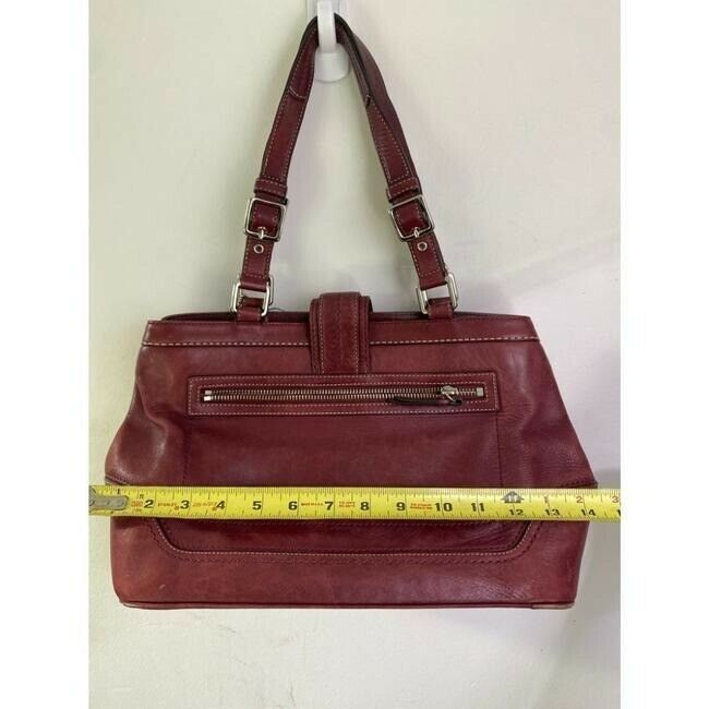 COACH Large Burgundy Leather Shoulder Bag