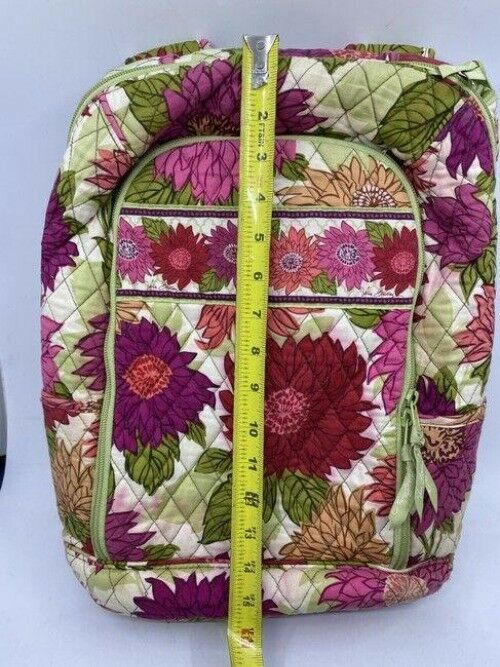 vera bradley quilted large purple green white backpack