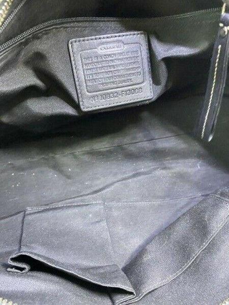 coach bag cream black fabric tote