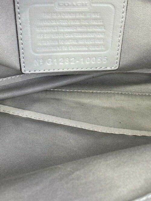 coach medium size gray jacquard fabric cross body bag