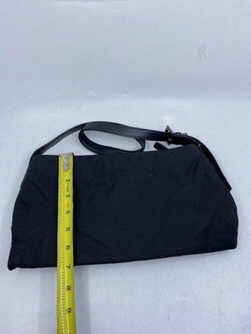 coach medium material black fabric shoulder bag
