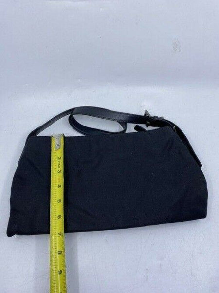 coach medium material black fabric shoulder bag