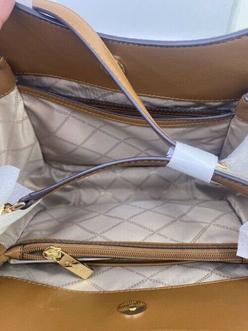 Michael Kors Newbury Medium Chain Vanilla Acorn Pebbled Leather Shoulder Bag