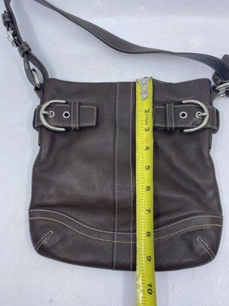 coach medium bag handbag brown leather shoulder bag