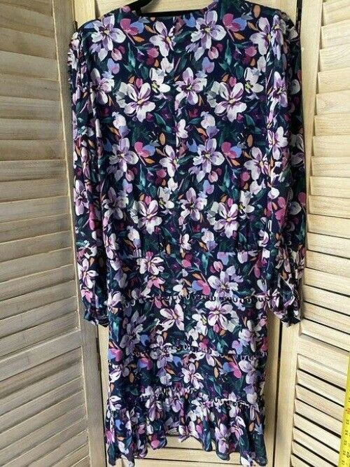 Nicole Miller White Pink Blue New Floral Mini Msrp Mid Length Short Casual Dress