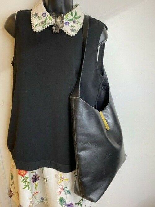 gucci xl vintage black leather hobo bag