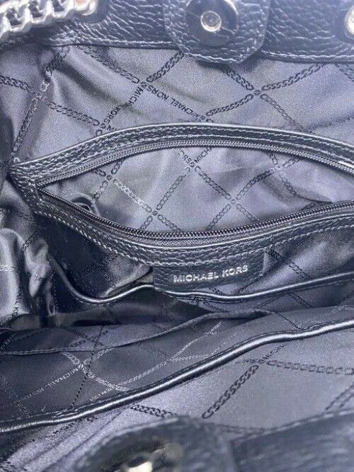 Michael Kors Bucket Alanis Medium Black Leather Shoulder Bag