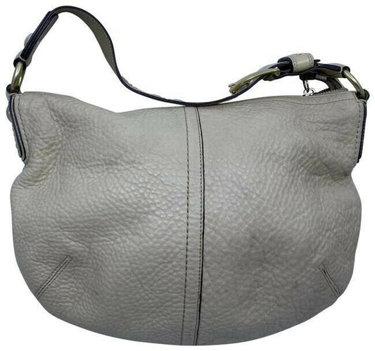 coach beige leather shoulder bag