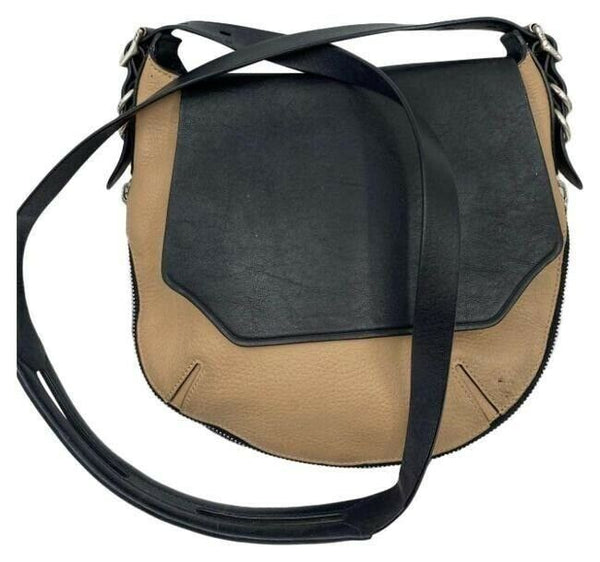 RAG & BONE Black/ Tan Smooth Leather/ Shoulder Crossbody Bag