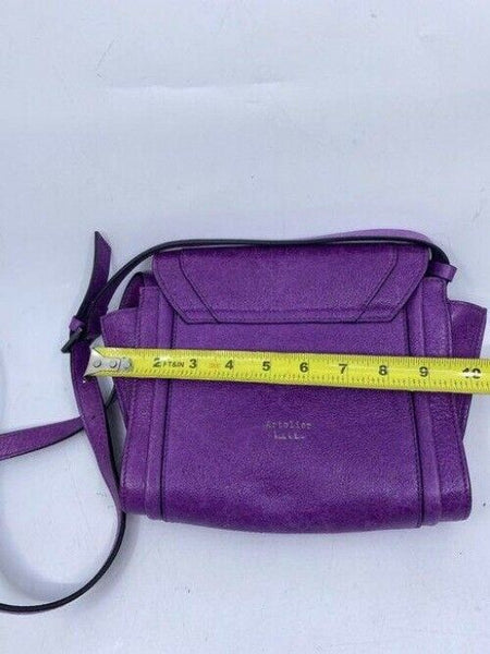 Nicole Miller Nwot Msrp Purple Leather Cross Body Bag