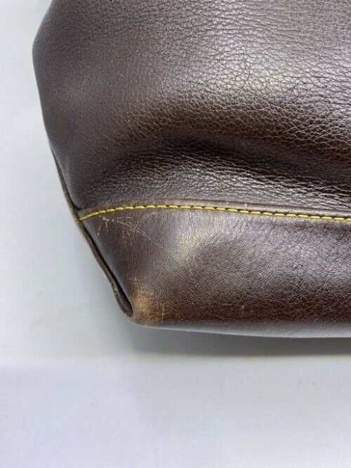 dooney and bourke large brown leather shoulder bag