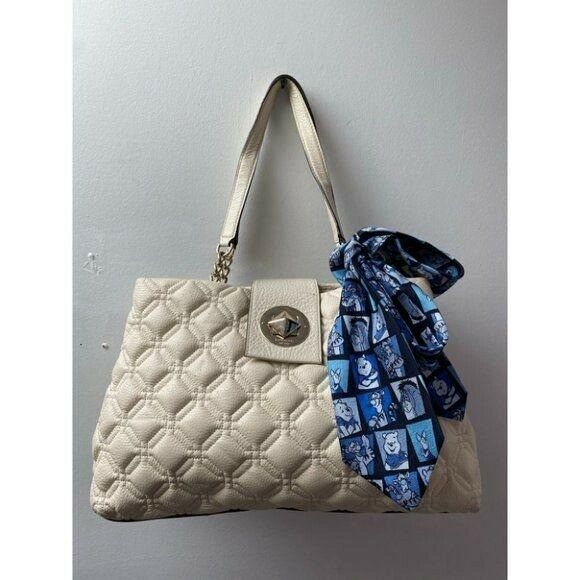 KATE SPADE Leather Handbag W/ Winnie The Pooh Silk